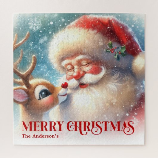 Custom Rudolph and Santa Christmas Puzzle for Kids (Vertikal)