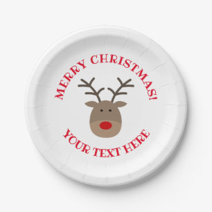 Custom Rudolph die Rentiere Weihnachts-Party-Telle Pappteller