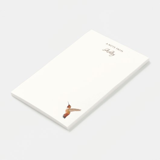 Custom Rufous Hummingbird Notes Post-it Klebezettel (angewinkelt)