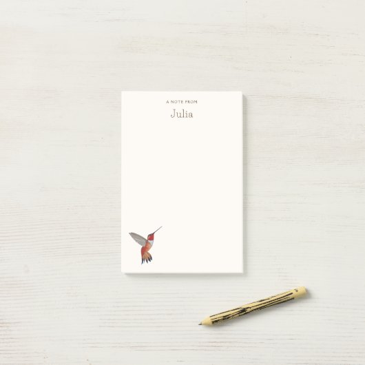 Custom Rufous Hummingbird Notes Post-it Klebezettel (Auf Schreibtisch)