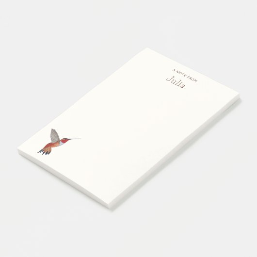 Custom Rufous Hummingbird Notes Post-it Klebezettel (angewinkelt)