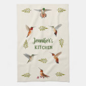 Custom Rufous Hummingbirds Geschirrtuch (Vertikal)