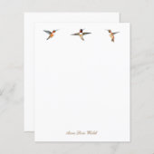 Custom Rufous Hummingbirds Stationery Paper (Vorne/Hinten)