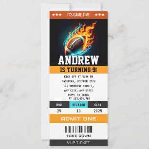 Custom Rugby Birthday Ticket Einladung