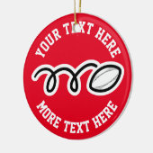 Custom Rugby Sports Weihnachtsbaumschmuck Keramik Ornament (Links)
