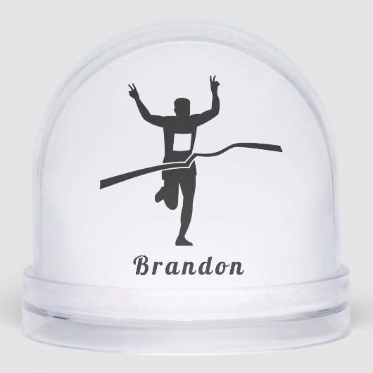 Custom Runner Finish Line Snow Globe Gift Schneekugeln (Vorderseite)