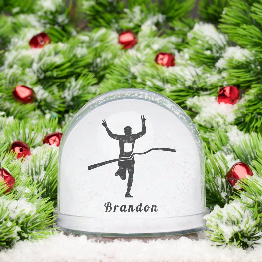 Custom Runner Finish Line Snow Globe Gift Schneekugeln (Weihnachten)