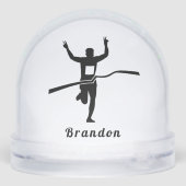 Custom Runner Finish Line Snow Globe Gift Schneekugeln (Rückseite)