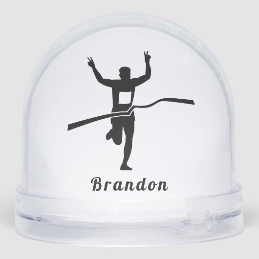 Custom Runner Finish Line Snow Globe Gift Schneekugeln (Rückseite)