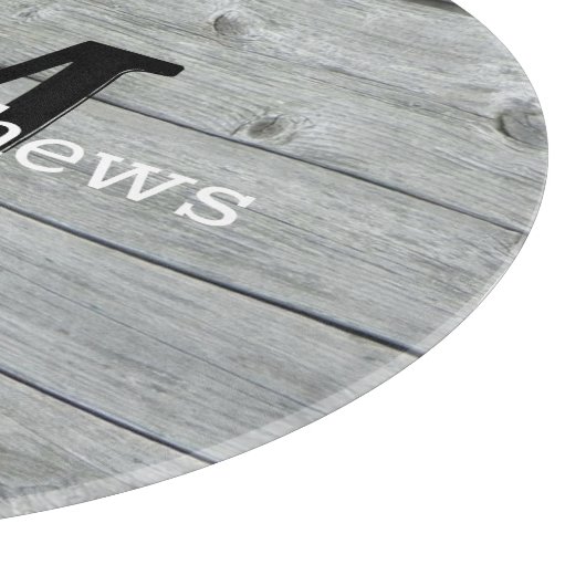 Custom Russe Name Country Farmhouse Mit Monogramm Schneidebrett (Ecke)