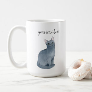 Custom Russian Blue Cat Bree Coffee Tasse Gift