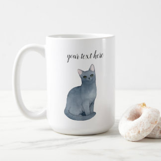 Custom Russian Blue Cat Bree Coffee Tasse Gift