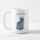 Custom Russian Blue Cat Bree Coffee Tasse Gift (Links)