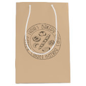 Custom Rustic Bakery Logo Kraft Paper Bag Mittlere Geschenktüte (Vorderseite)