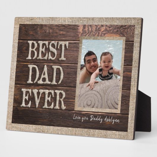 Custom Rustic Best Vater je Liebe Sie Daddy Foto Fotoplatte (Seite)