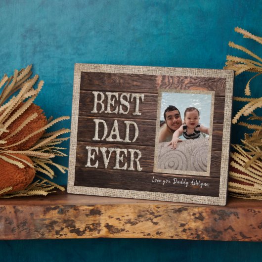 Custom Rustic Best Vater je Liebe Sie Daddy Foto Fotoplatte (Seite)