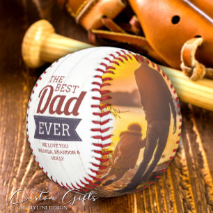 Custom Rustic Best Vater Jeden Vatertag Foto Baseball