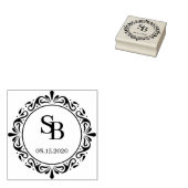 Custom Rustic Botanical Country Wreath Wedding Gummistempel (Stempel)