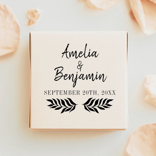 Custom Rustic Bride Groom Names Wedding Gummistempel