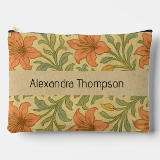 Custom rustic burlap Kraft background Floral Zubehörtasche