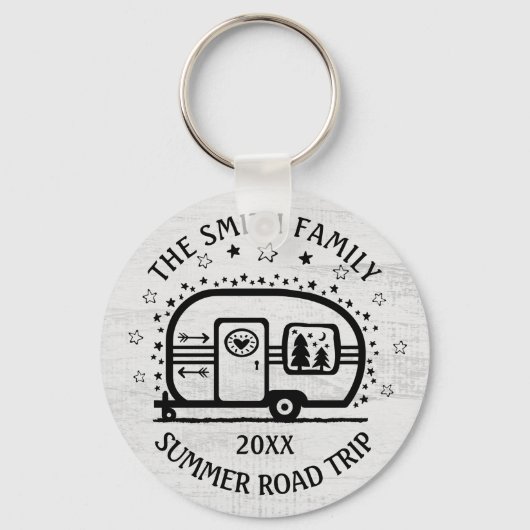 Custom Rustic Camping Camper Trailer Rv Lifestyle Schlüsselanhänger (Vorderseite)