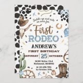 Custom Rustic Cowboy 1. Rodeo Geburtstag Einladung (Vorne/Hinten)