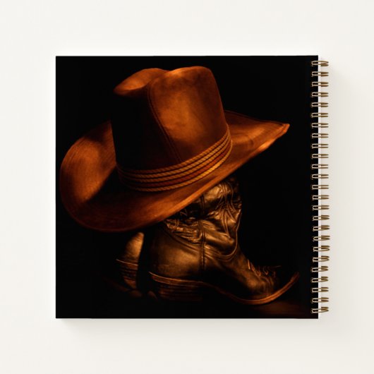 Custom Rustic Cowboy Boots Birthday Gästebuch Notizblock (Rückseite)