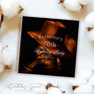 Custom Rustic Cowboy Boots Birthday Gästebuch Notizblock