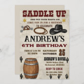 Custom Rustic Cowboy Western Birthday Party Einladung (Vorne/Hinten)