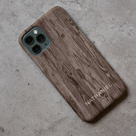 Custom Rustic Dunkelbraun farbige Imitat Woodgrain Case-Mate iPhone Hülle