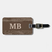 Custom Rustic Dunkelbraun farbige Imitat Woodgrain Gepäckanhänger (Vorderseite horizontal)