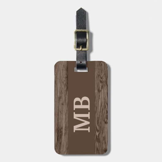 Custom Rustic Dunkelbraun farbige Imitat Woodgrain Gepäckanhänger (Vorderseite vertikal)