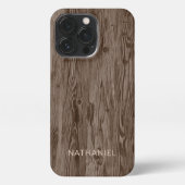 Custom Rustic Dunkelbraun farbige Imitat Woodgrain iPhone Hülle (Rückseite)