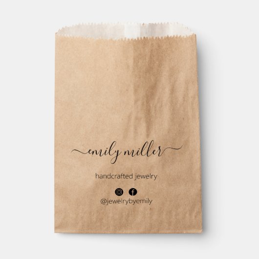Custom Rustic Elegance Calligraphy Script Paper Ba Geschenktütchen (Vorderseite)