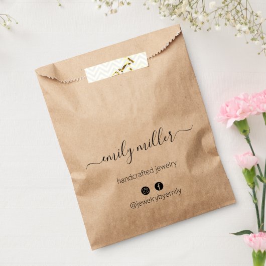 Custom Rustic Elegance Calligraphy Script Paper Ba Geschenktütchen (Versiegelt)