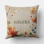 Custom Rustic Fall Leaf Monogram Kissen (Rückseite)