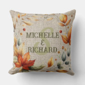 Custom Rustic Fall Leaf Monogram Kissen (Vorderseite)