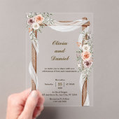 Custom Rustic Floral Acrylic Wedding Einladungen (Insitu (Handheld))