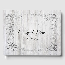 Custom Rustic Floral Guestbook