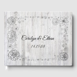 Custom Rustic Floral Guestbook Gästebuch