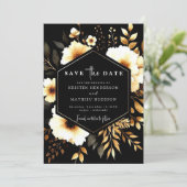 Custom Rustic Gold and Black Wedding Save The Date (Stehend Vorderseite)