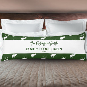 Custom Rustic Green White Elch Silhouette Seitenschläferkissen
