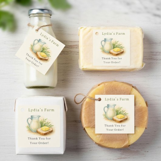 Custom Rustic hausgemachte Butter Vielen Dank Tag Geschenkanhänger