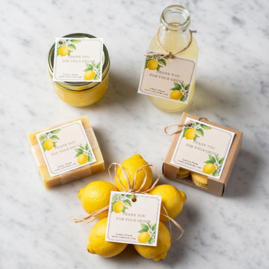 Custom Rustic hausgemachte Lemons Vielen Dank Tag Geschenkanhänger