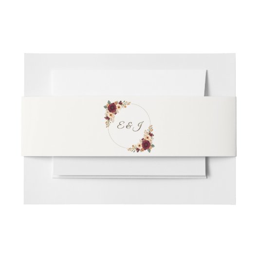 Custom Rustic Hochzeit im Herbst Einladung Bauchba Einladungsbanderole (Vorderseite Beispiel)