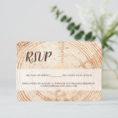 Custom Rustic Holz Getreide Skript Hochzeit RSVP (Stehend Vorderseite)