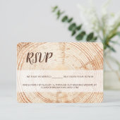 Custom Rustic Holz Getreide Skript Hochzeit RSVP Karte (Stehend Vorderseite)