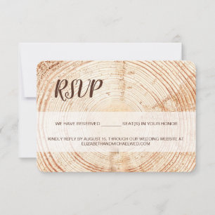 Custom Rustic Holz Getreide Skript Hochzeit RSVP Karte