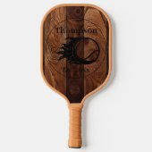 Custom Rustic Holz Texture Pickleball Paddel Schläger (Rückseite)