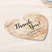 Custom Rustic Imitate Wood Danke Hochzeit Untersetzer (angewinkelt)
